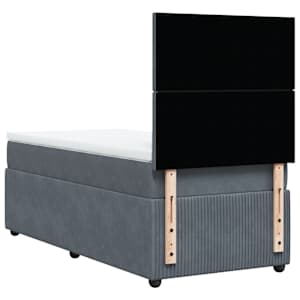Box spring postel s matrací tmavě šedá 90x190 cm samet - obrázek 8