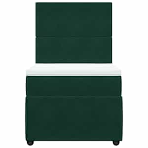 Box spring postel s matrací tmavě zelená 90x190 cm samet - obrázek 6