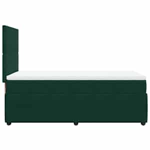Box spring postel s matrací tmavě zelená 90x190 cm samet - obrázek 7