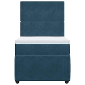 Box spring postel s matrací modrá 90 x 190 cm samet - obrázek 6