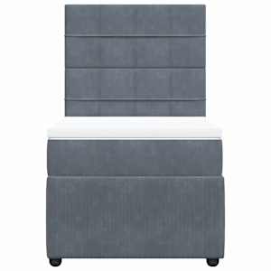 Box spring postel s matrací tmavě šedá 90x190 cm samet - obrázek 6