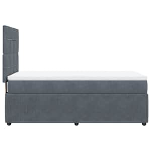 Box spring postel s matrací tmavě šedá 90x190 cm samet - obrázek 7