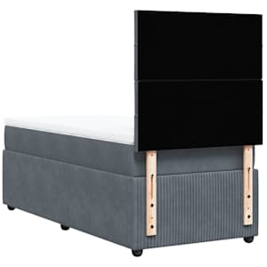 Box spring postel s matrací tmavě šedá 90x190 cm samet - obrázek 8