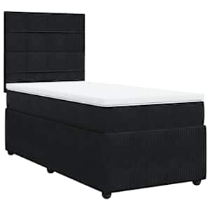 Box spring postel s matrací černá 90x190 cm samet - obrázek 3