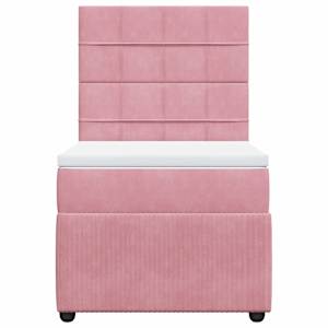 Box spring postel s matrací růžová 90x190 cm samet - obrázek 6