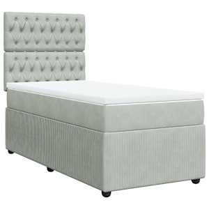 Box spring postel s matrací světle šedá 90x190 cm samet - obrázek 3