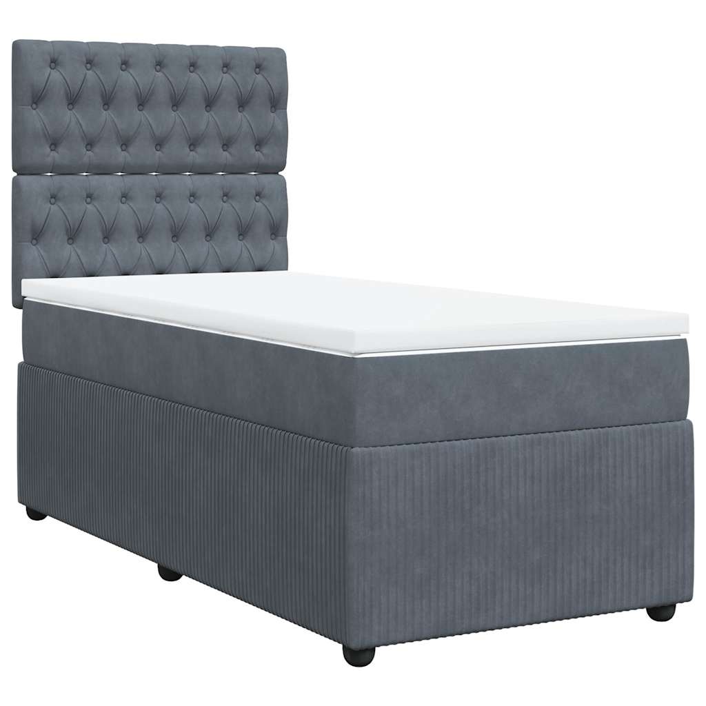 Thumbnail - vidaXL Boxspringbett mit Matratze Dunkelgrau 90x190 cm Samt