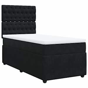 Box spring postel s matrací černá 90x190 cm samet - obrázek 3