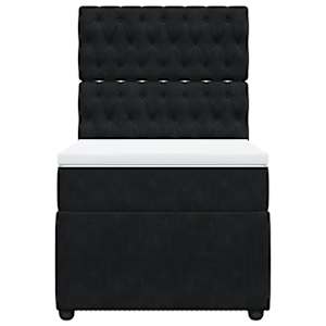 Box spring postel s matrací černá 90x190 cm samet - obrázek 6