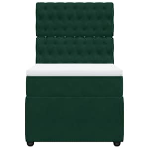 Box spring postel s matrací tmavě zelená 90x190 cm samet - obrázek 6
