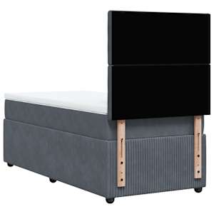 Box spring postel s matrací tmavě šedá 90x190 cm samet - obrázek 8