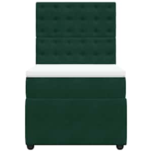 Box spring postel s matrací tmavě zelená 90x190 cm samet - obrázek 6