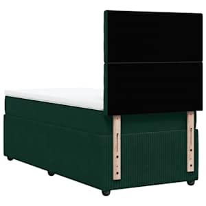 Box spring postel s matrací tmavě zelená 90x190 cm samet - obrázek 8