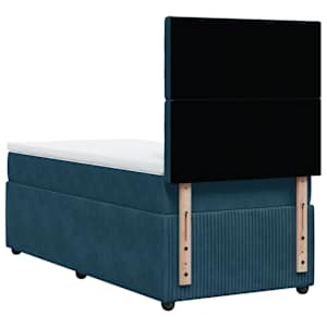 Box spring postel s matrací modrá 90 x 190 cm samet - obrázek 8