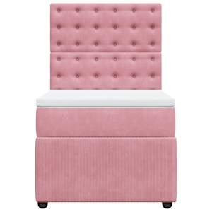 Box spring postel s matrací růžová 90x190 cm samet - obrázek 6