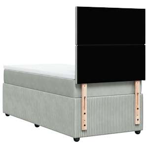 Box spring postel s matrací světle šedá 90x200 cm samet - obrázek 8