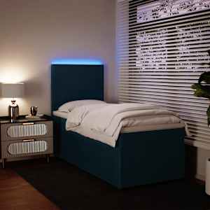 Box spring postel s matrací modrá 90 x 200 cm samet - obrázek 4