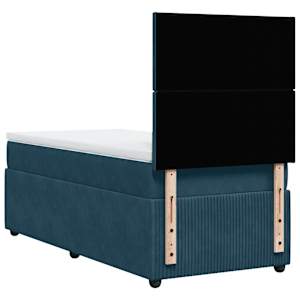 Box spring postel s matrací modrá 90 x 200 cm samet - obrázek 8