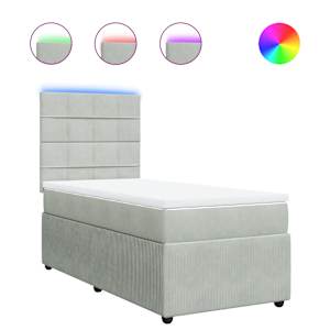 Box spring postel s matrací světle šedá 90x200 cm samet - obrázek 2