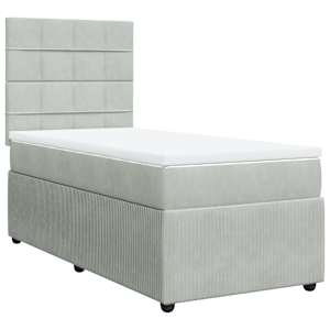 Box spring postel s matrací světle šedá 90x200 cm samet - obrázek 3