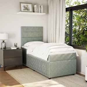 Box spring postel s matrací světle šedá 90x200 cm samet - obrázek 5