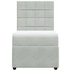 Box spring postel s matrací světle šedá 90x200 cm samet - obrázek 6