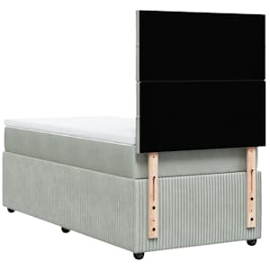 Box spring postel s matrací světle šedá 90x200 cm samet - obrázek 8