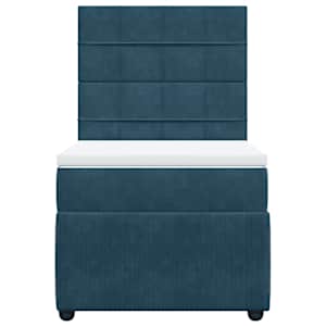 Box spring postel s matrací modrá 90 x 200 cm samet - obrázek 6