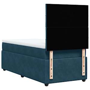 Box spring postel s matrací modrá 90 x 200 cm samet - obrázek 8