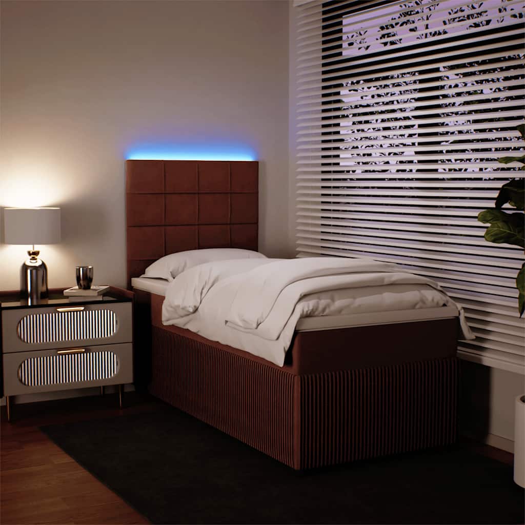 vidaXL Boxspring met matras fluweel roze 90x200 cm, foto 2