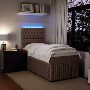 Box spring postel s matrací světle šedá 90x200 cm samet - obrázek 4