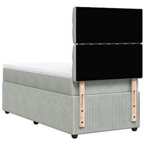 Box spring postel s matrací světle šedá 90x200 cm samet - obrázek 8