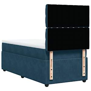 Box spring postel s matrací modrá 90 x 200 cm samet - obrázek 8