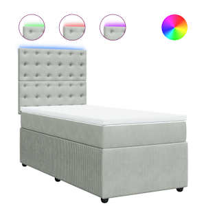 Box spring postel s matrací světle šedá 90x200 cm samet - obrázek 2
