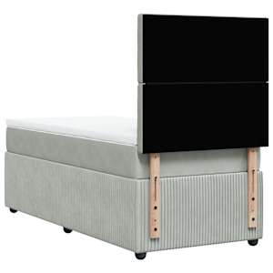 Box spring postel s matrací světle šedá 90x200 cm samet - obrázek 8
