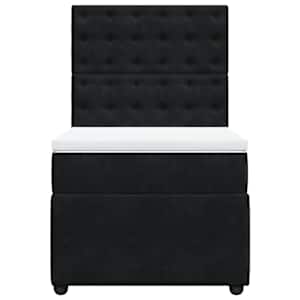 Box spring postel s matrací černá 90x200 cm samet - obrázek 6
