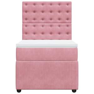 Box spring postel s matrací růžová 90x200 cm samet - obrázek 6