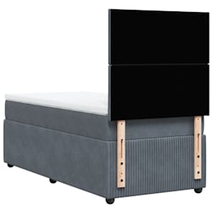 Box spring postel s matrací tmavě šedá 100x200 cm samet - obrázek 8
