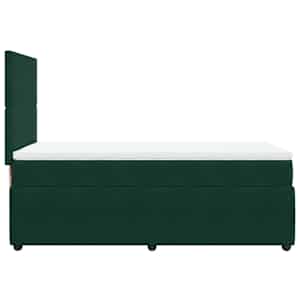 Box spring postel s matrací tmavě zelená 100x200 cm samet - obrázek 7