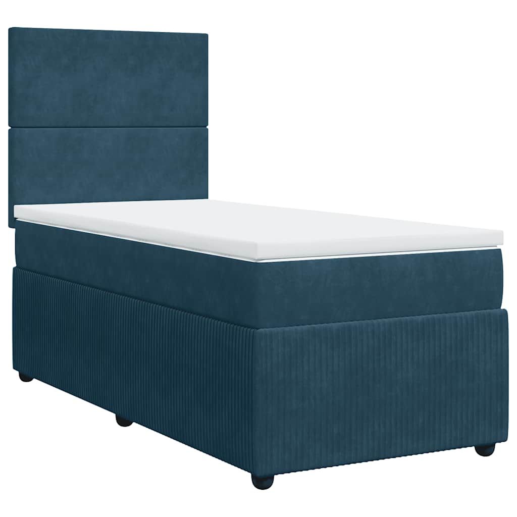 Thumbnail - vidaXL Boxspringbett mit Matratze Blau 100x200 cm Samt