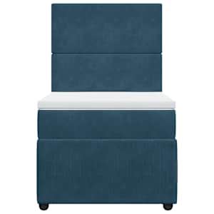 Box spring postel s matrací modrá 100 x 200 cm samet - obrázek 6