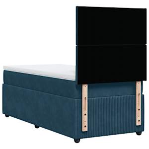 Box spring postel s matrací modrá 100 x 200 cm samet - obrázek 8