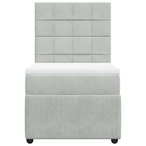 Box spring postel s matrací světle šedá 100x200 cm samet - obrázek 6