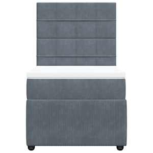 Box spring postel s matrací tmavě šedá 100x200 cm samet - obrázek 6