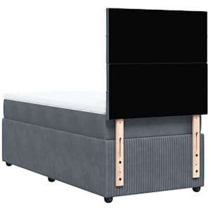 Box spring postel s matrací tmavě šedá 100x200 cm samet - obrázek 8