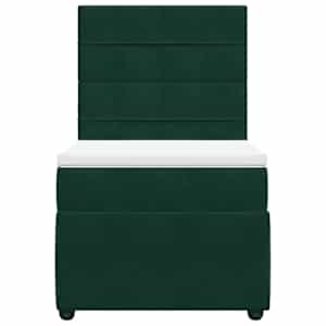 Box spring postel s matrací tmavě zelená 100x200 cm samet - obrázek 6