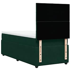 Box spring postel s matrací tmavě zelená 100x200 cm samet - obrázek 8