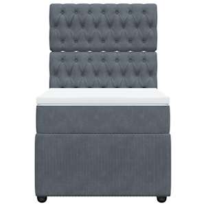 Box spring postel s matrací tmavě šedá 100x200 cm samet - obrázek 6