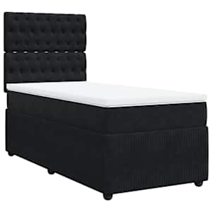 Box spring postel s matrací černá 100x200 cm samet - obrázek 3