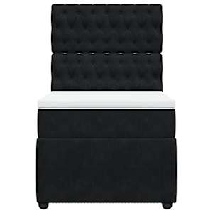 Box spring postel s matrací černá 100x200 cm samet - obrázek 6